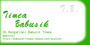 timea babusik business card